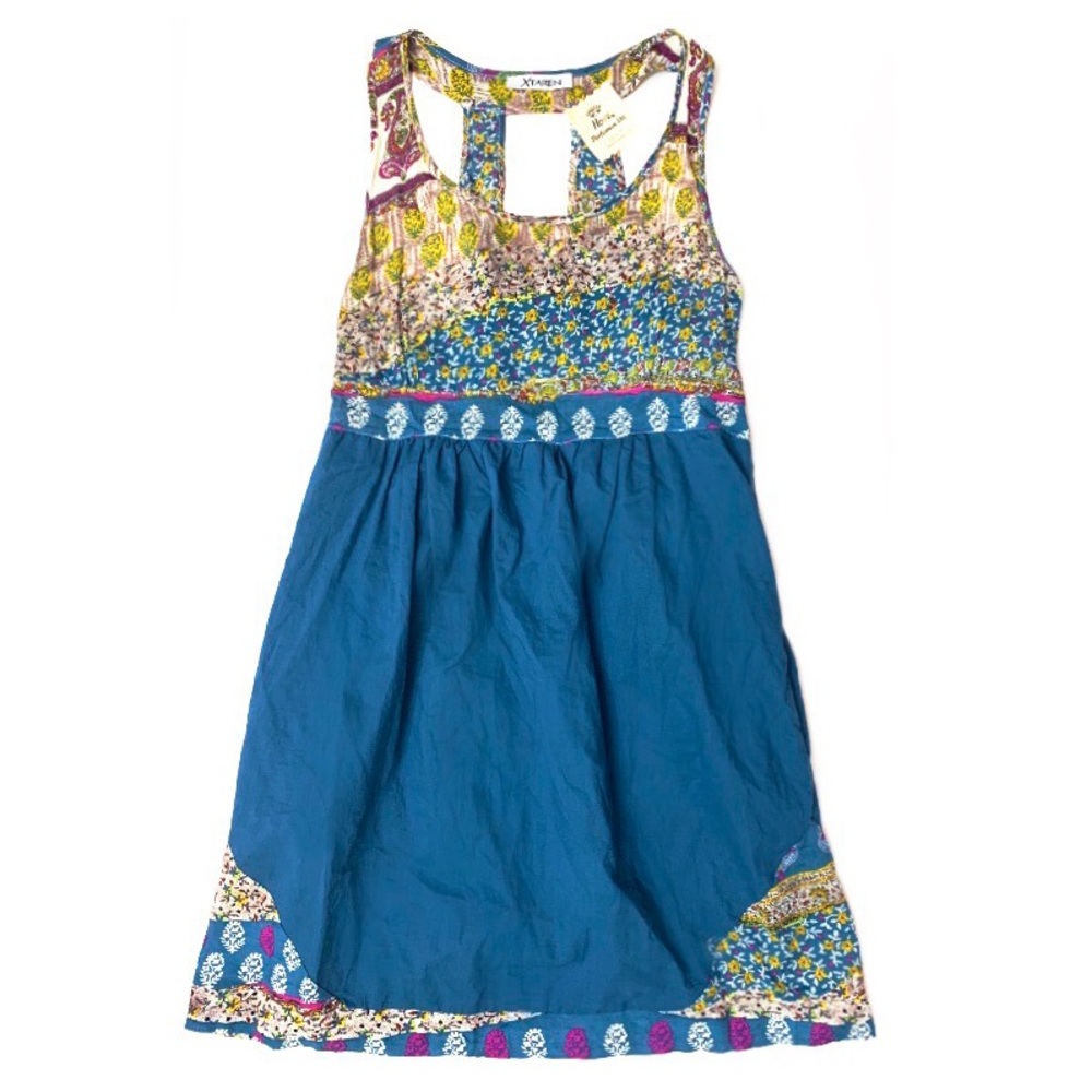 Multi Colored Patchwork Midi Pocket Dress - Picture 4 of 6